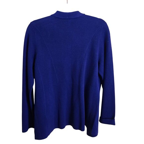 Eileen Fisher NWT Silk Organic Cotton Sustainable Royal Cardigan Sweater Size PL - Picture 3 of 6